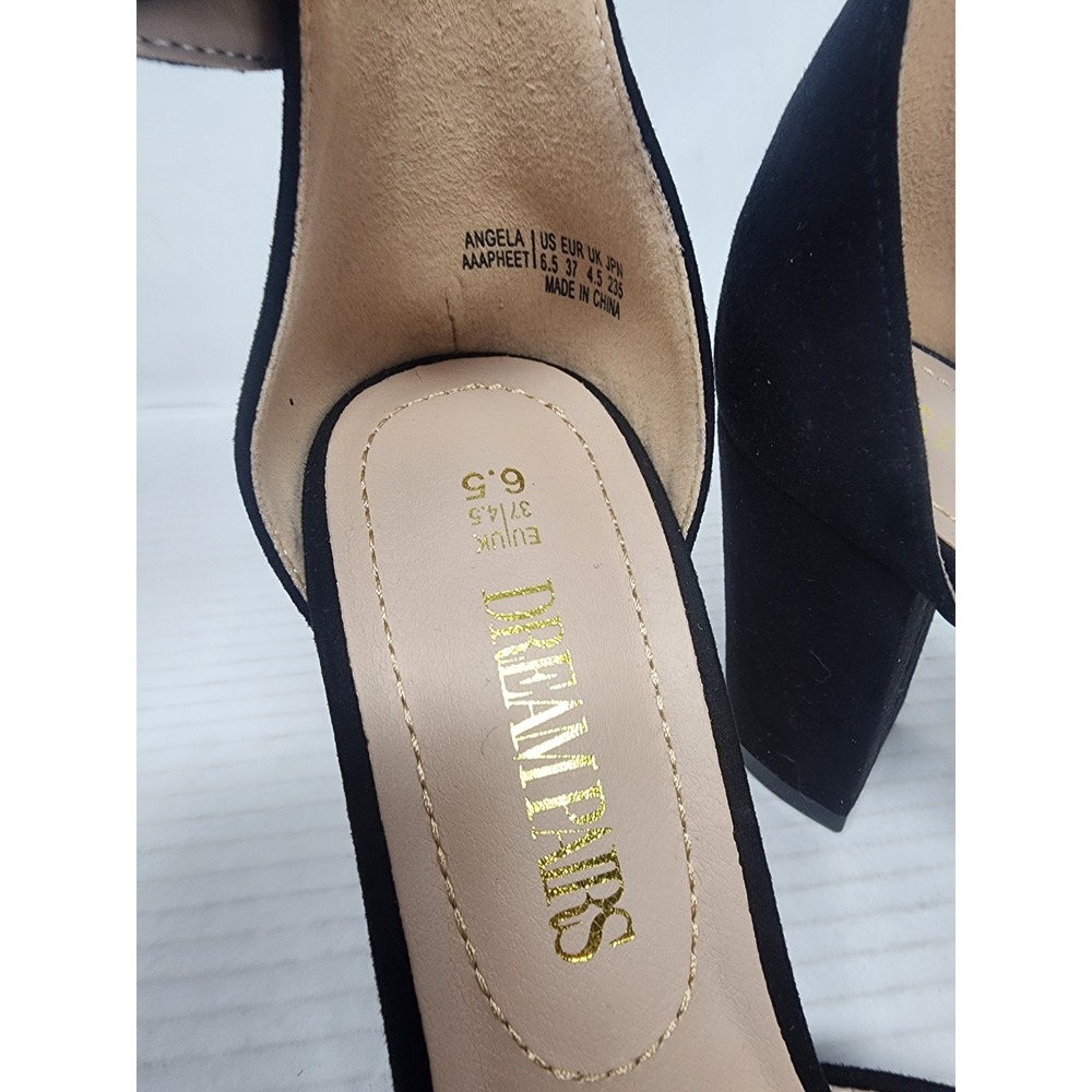 Dream Pairs Black Suede Ankle Strap Block Heels Womens Size 6.5 - Picture 4 of 9